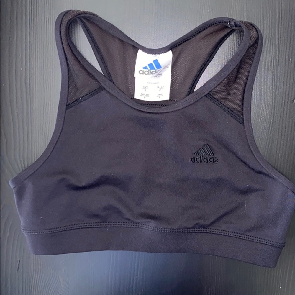 Adidas Climalite Mesh Black Sports Bra Small